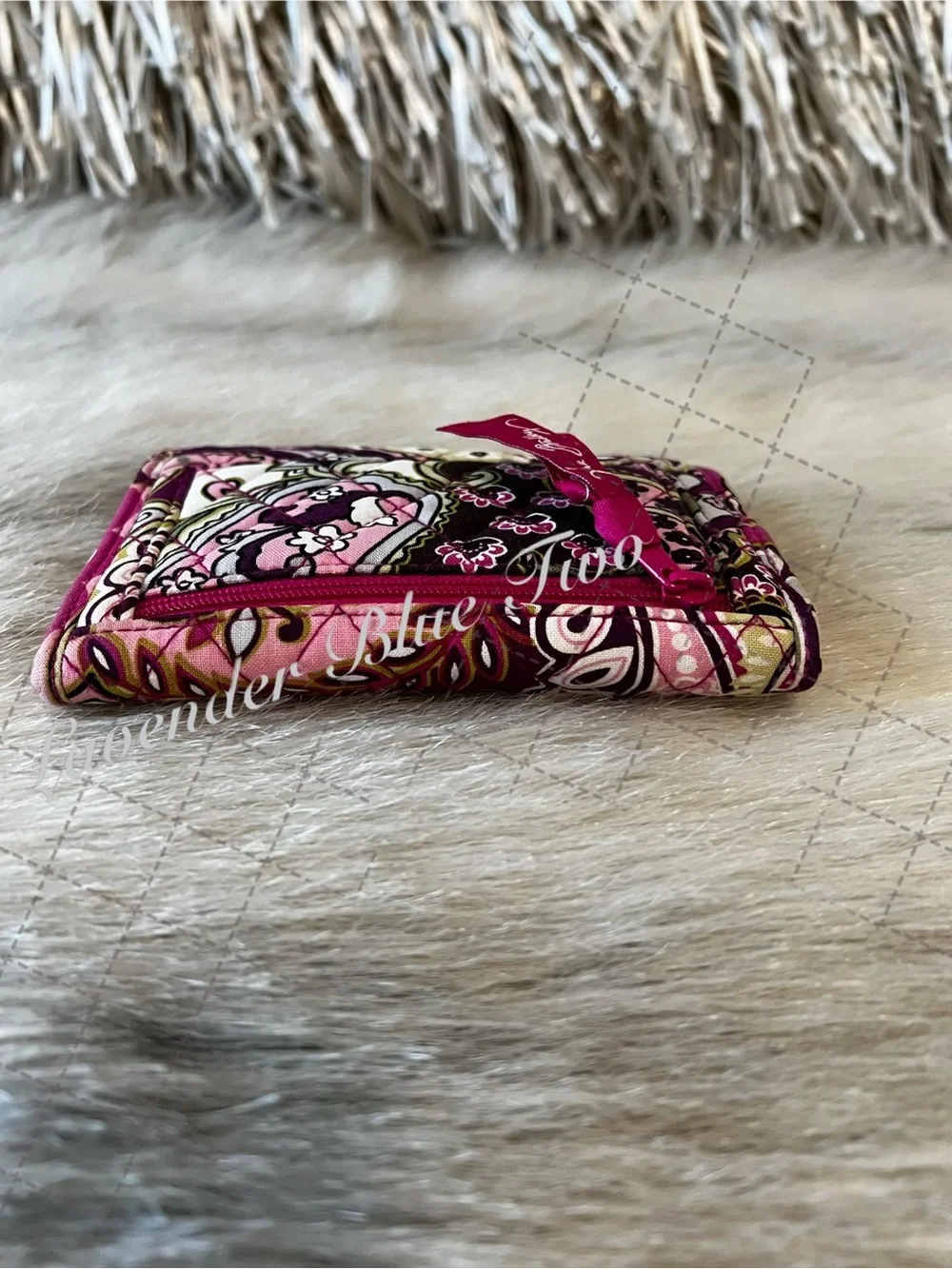 VERA BRADLEY Very Berry Paisley 2010 Trifold Euro Wallet Pink Purple Y2K